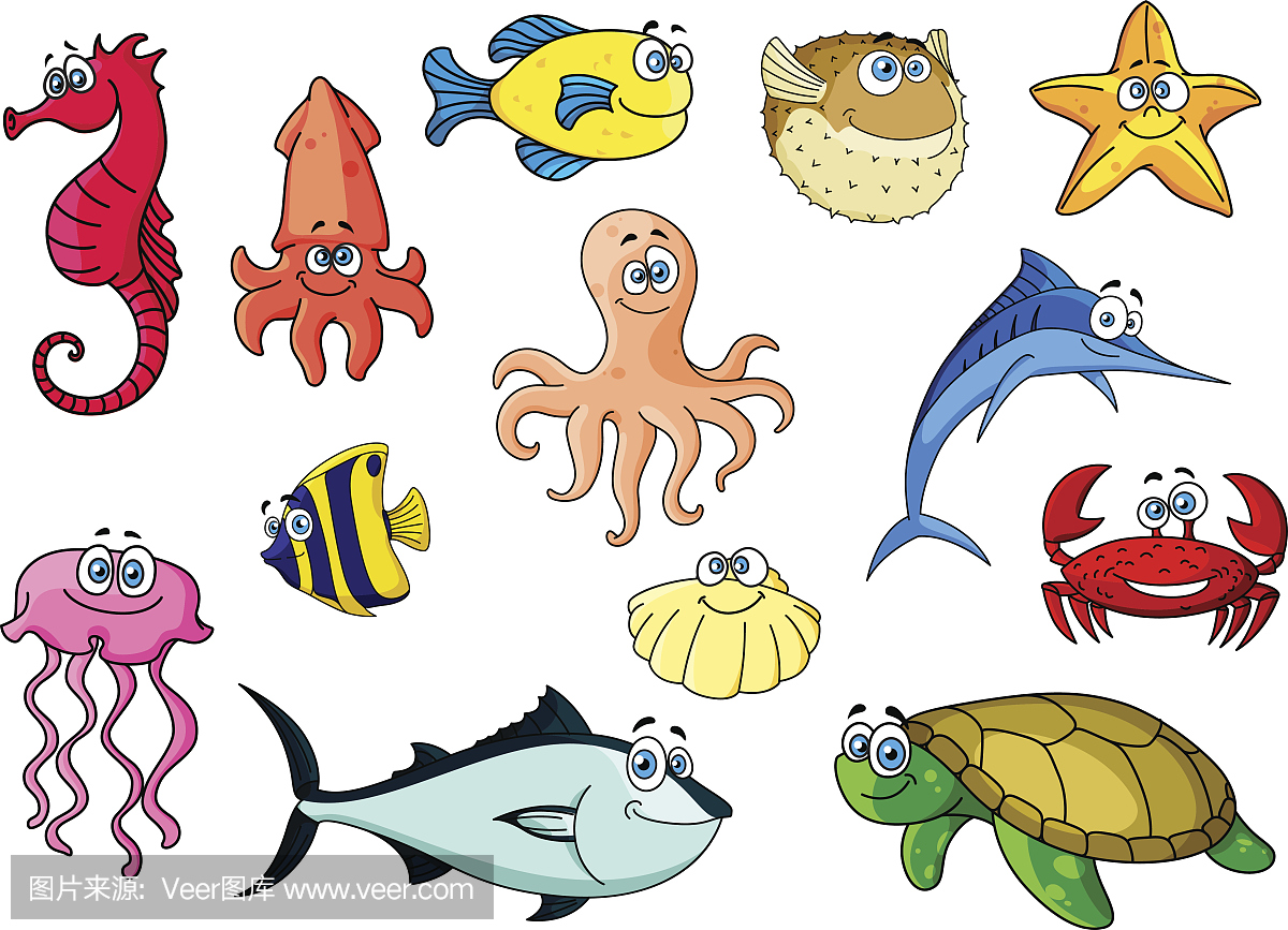 卡通海洋动物设计图__画册设计_广告设计_设计图库_昵图网nipic.com