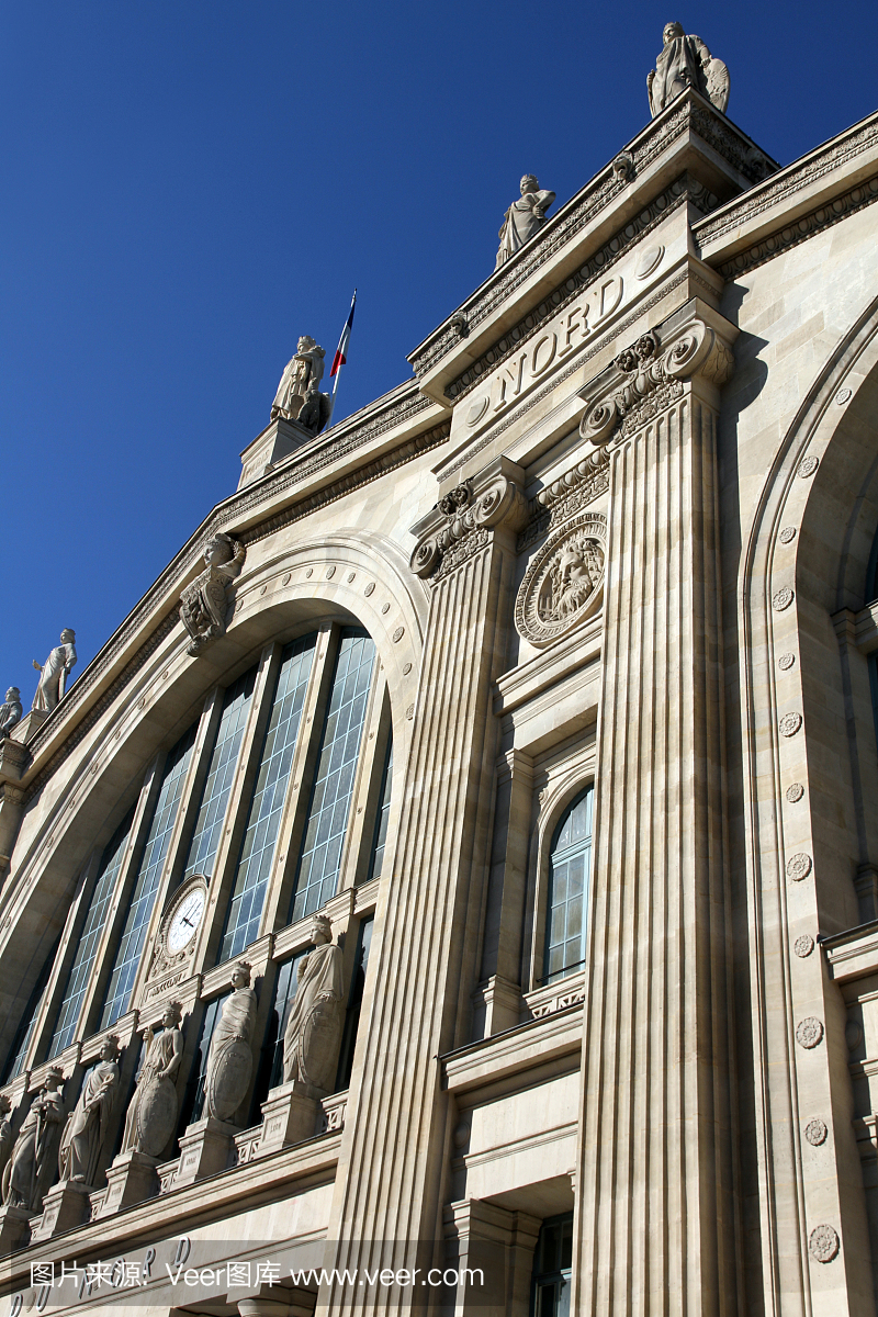 巴黎火车北站,巴黎北站,垂直画幅,外立面