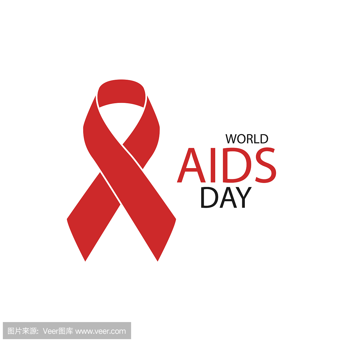 12月1日。世界艾滋病日的概念。艾滋病认识红