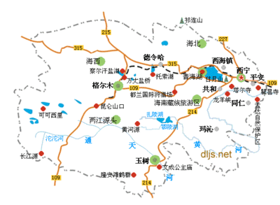 青海省主要旅游景点图-20kb