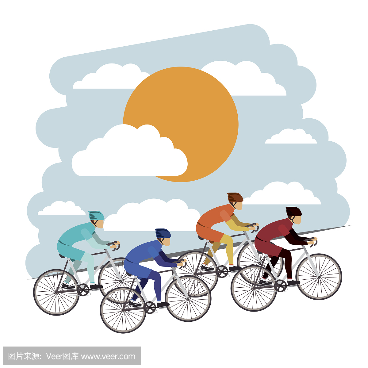 自行车比赛孤立的图标设计