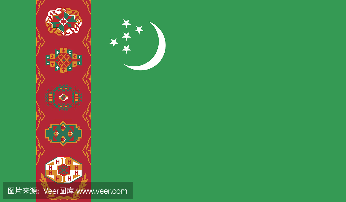 土库曼斯坦国旗形象