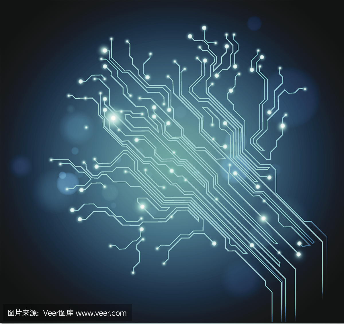 电路板树抽象背景