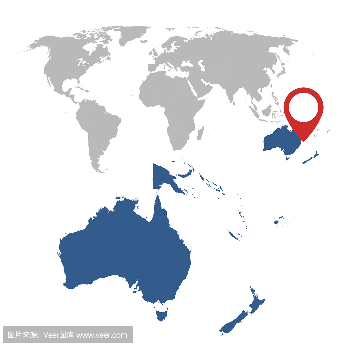 澳大利亚,大洋洲和世界地图导航集的详细地图