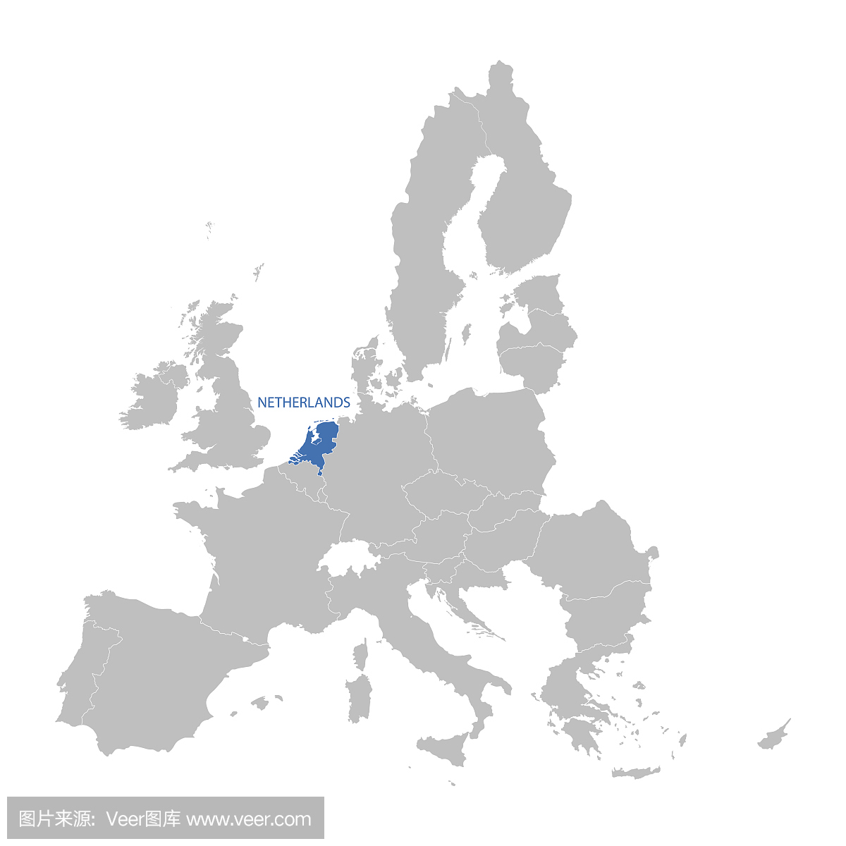 欧盟地图用荷兰指示