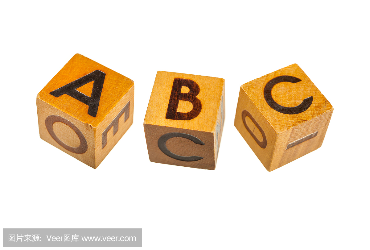 木块与资本A,B,C字母