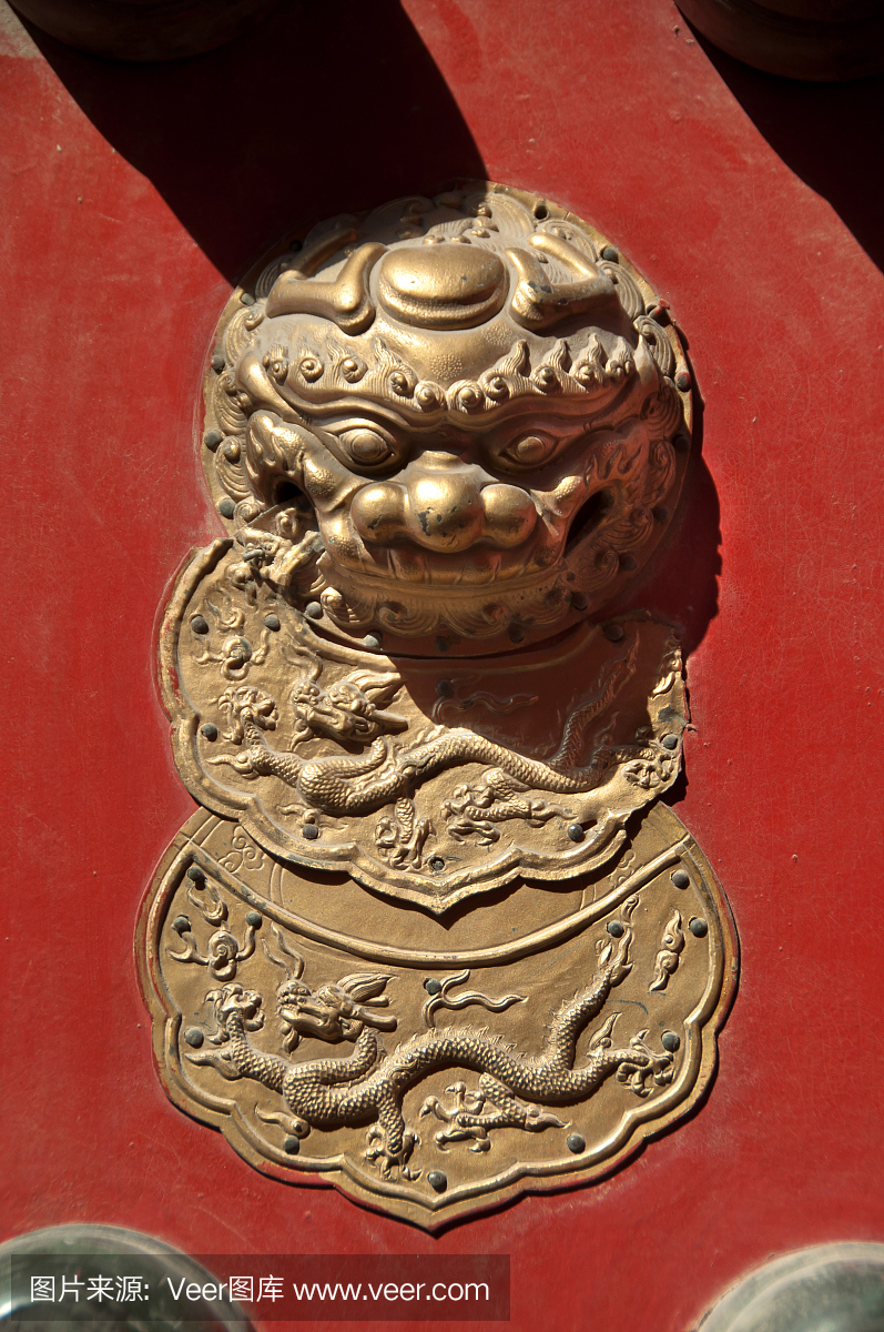 红门上的狮子身影,北京紫禁城