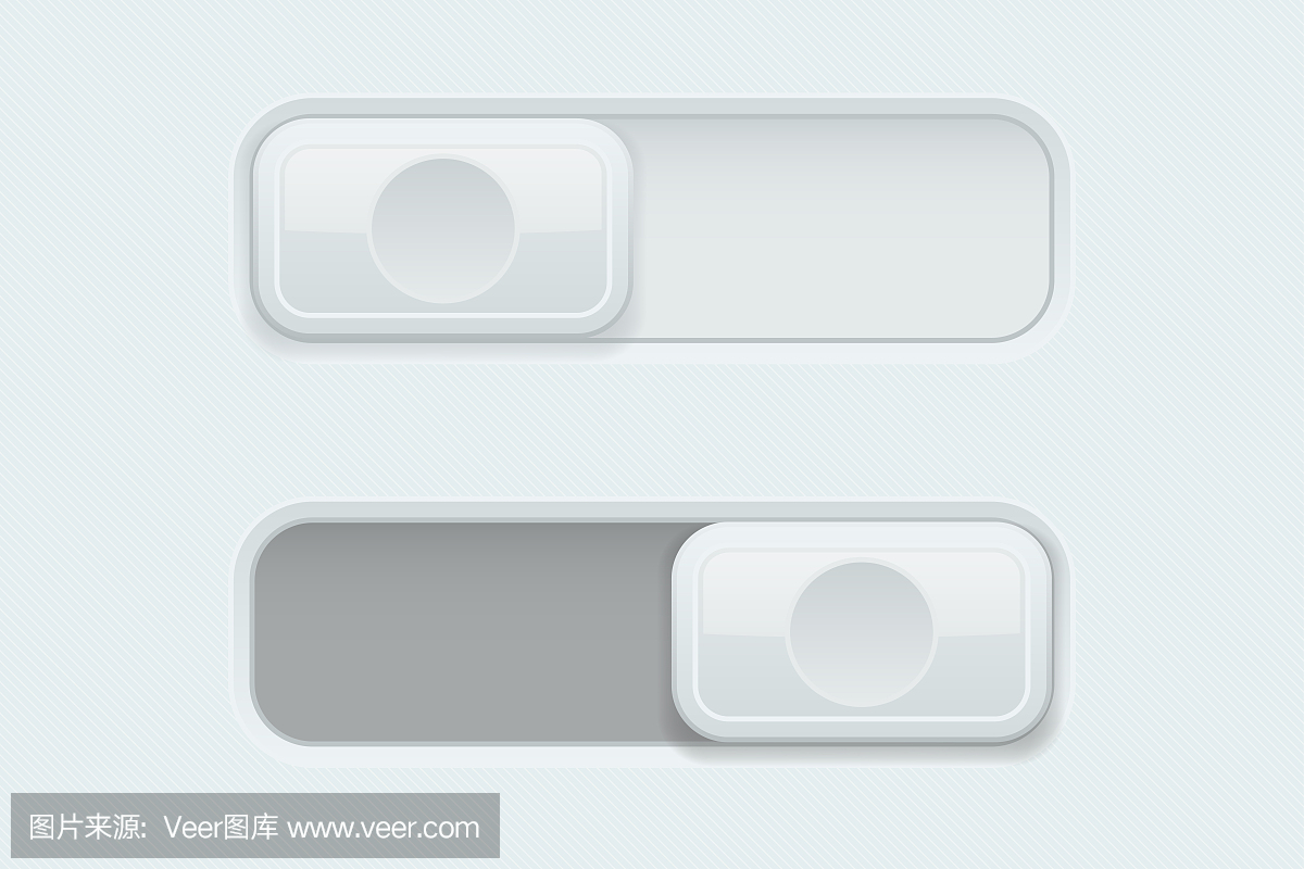 开和关白色塑料滑块按钮