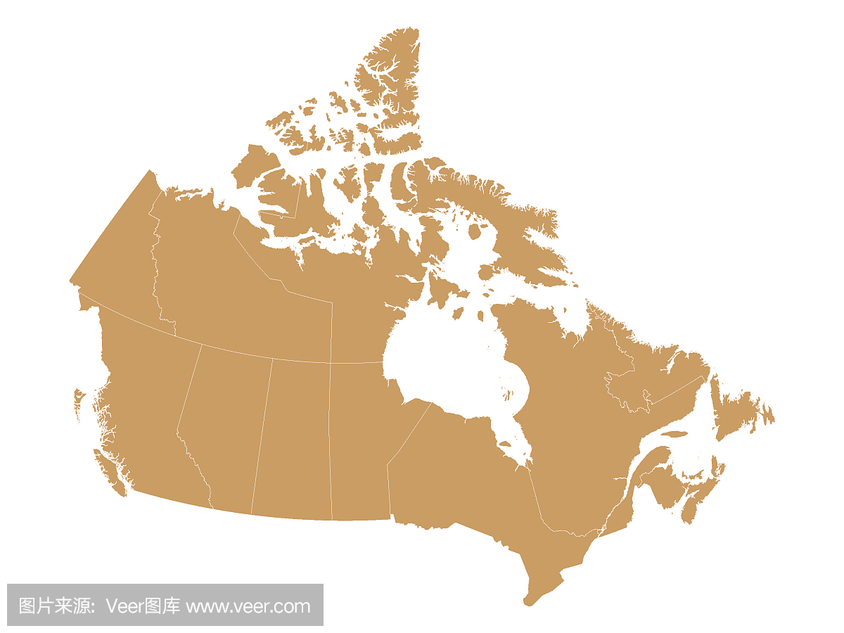 加拿大的布朗地图与省份