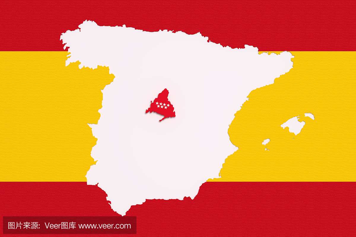西班牙和马德里的地图