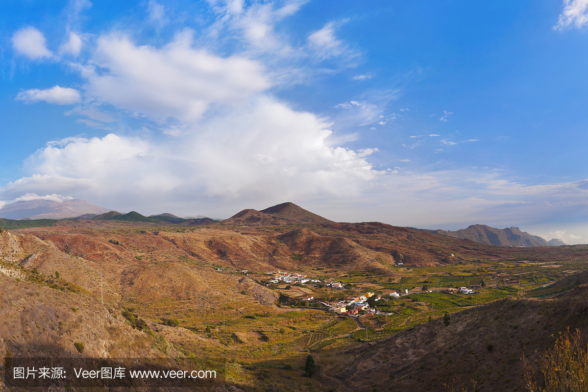 特内里费岛,特内里费市,水平画幅,山