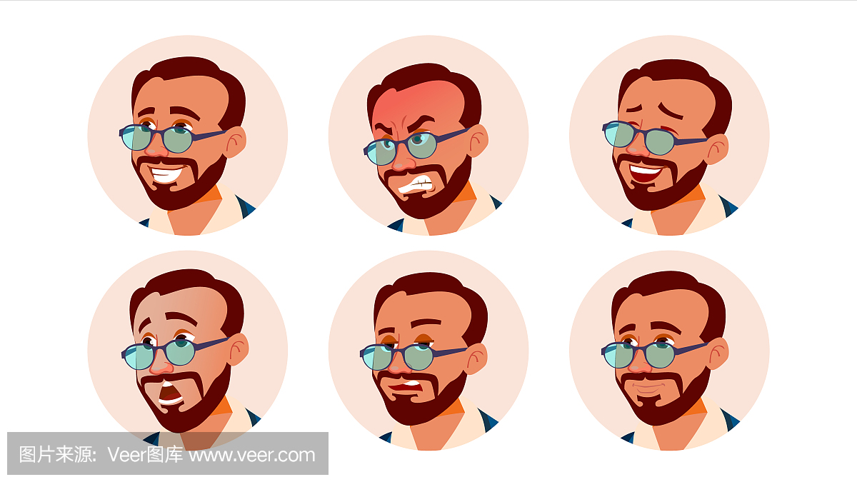 阿凡达图标男人矢量。土耳其。土耳其人的情感