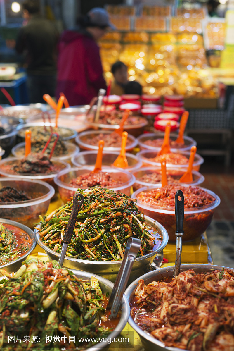 泡菜腌菜,东门传统市场,济州岛,韩国,亚洲