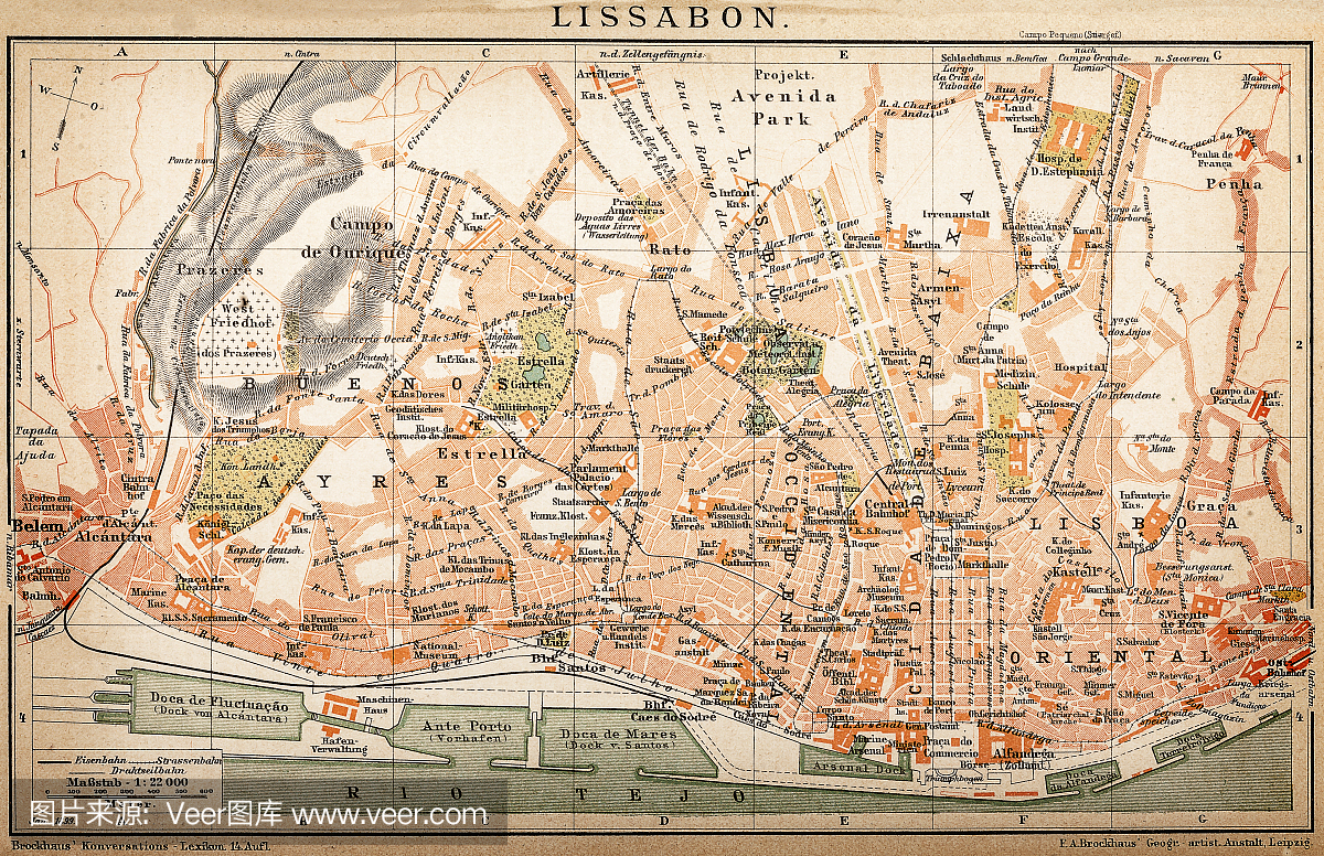 里斯本地图1899年