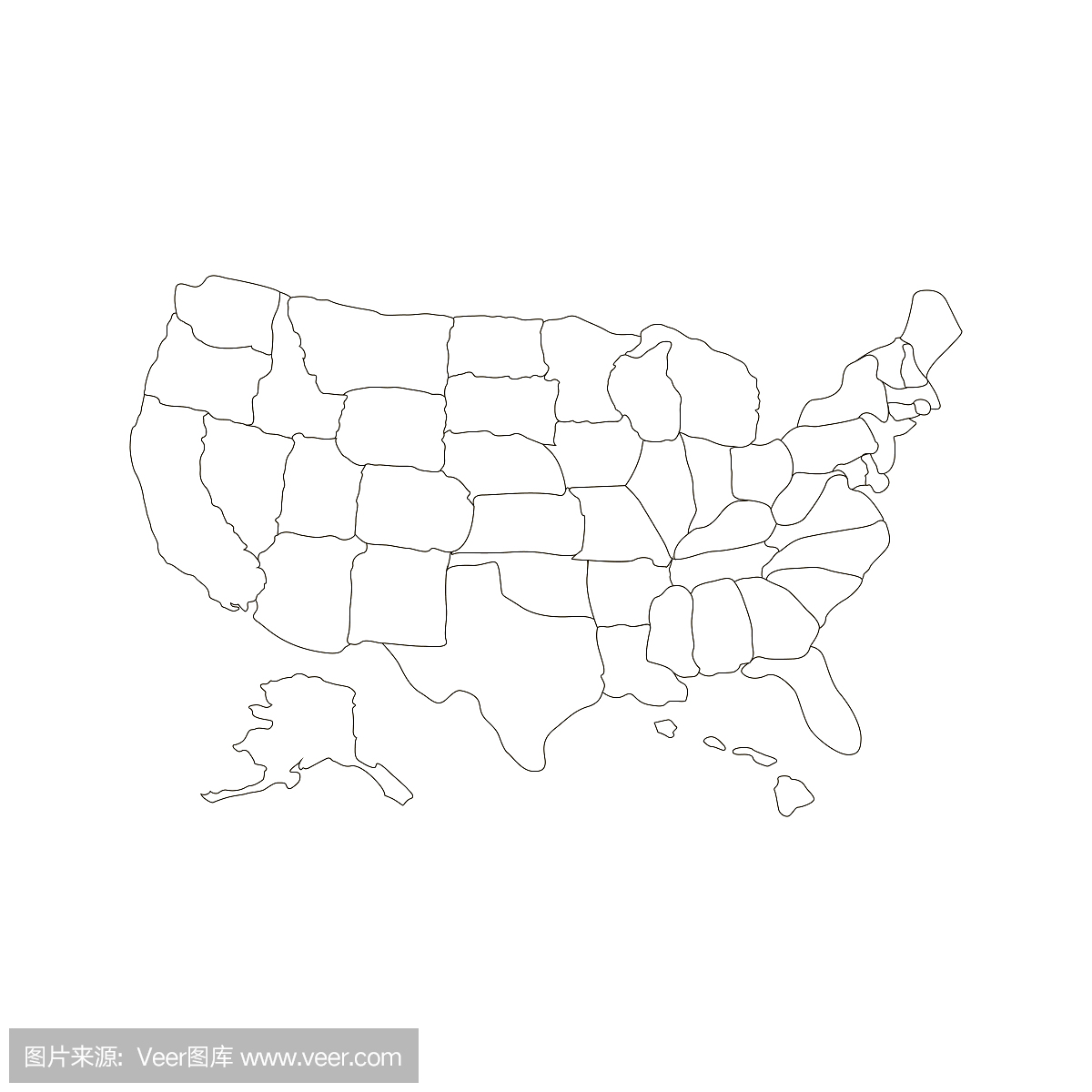 美国地图州
