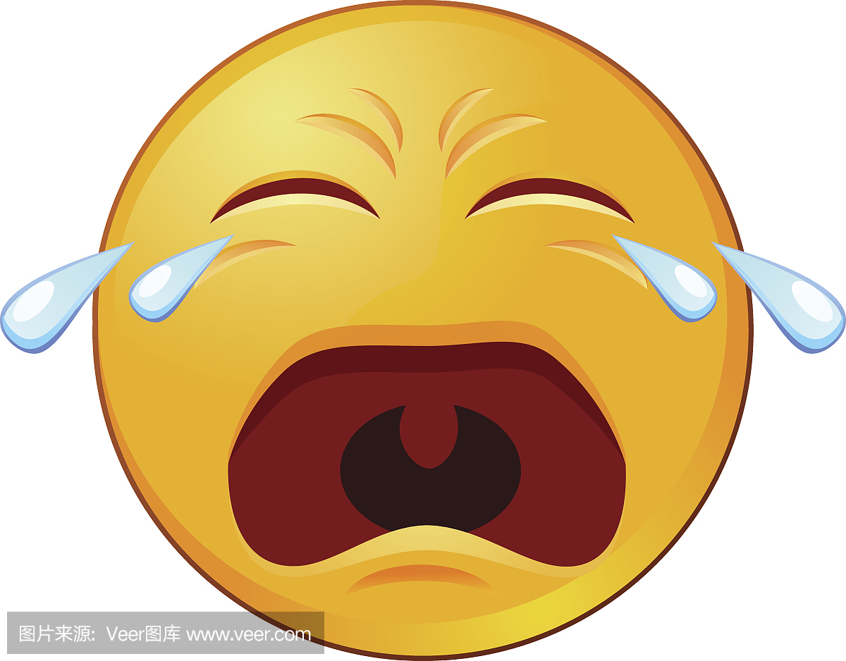 Crying emoji with tears vector