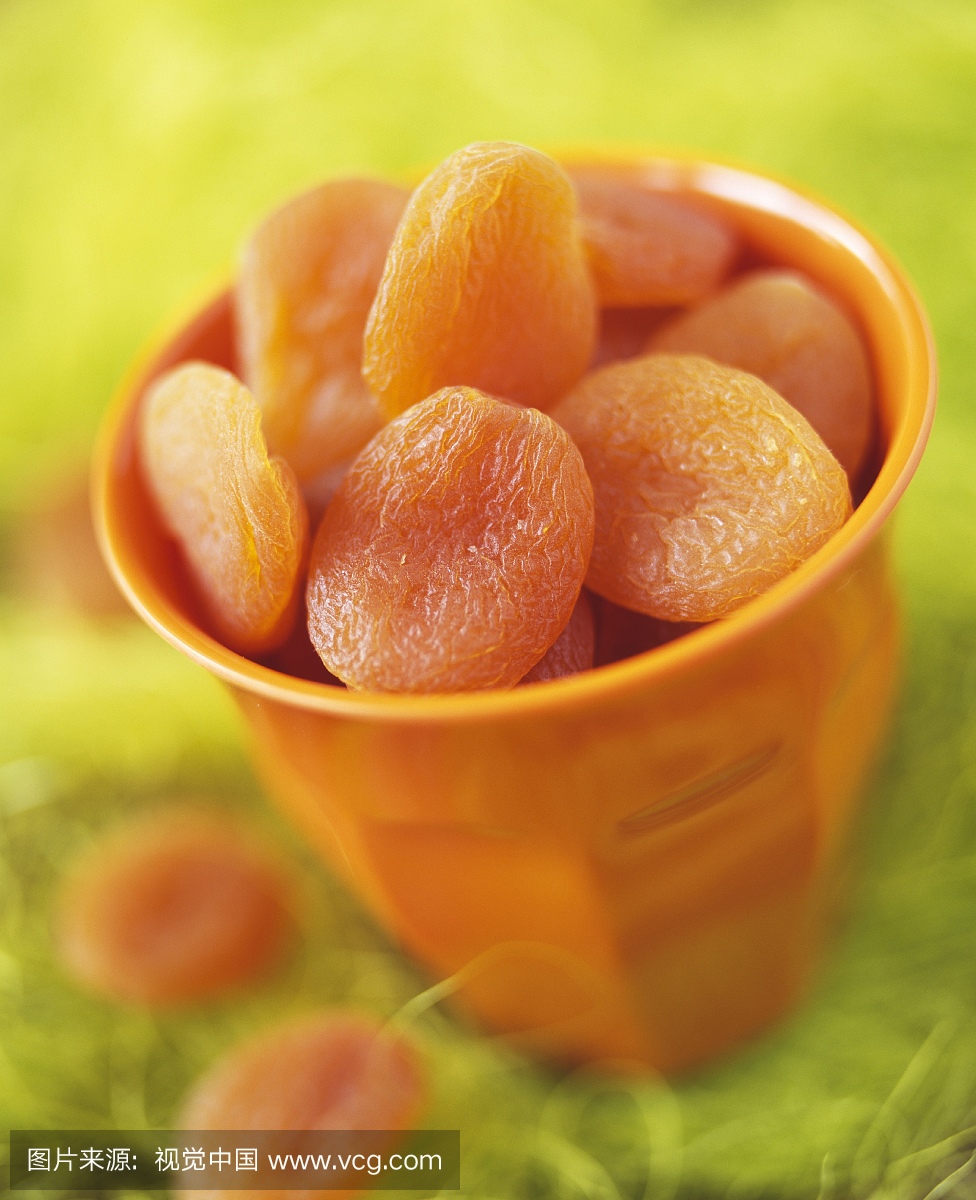 Cup of dried apricots