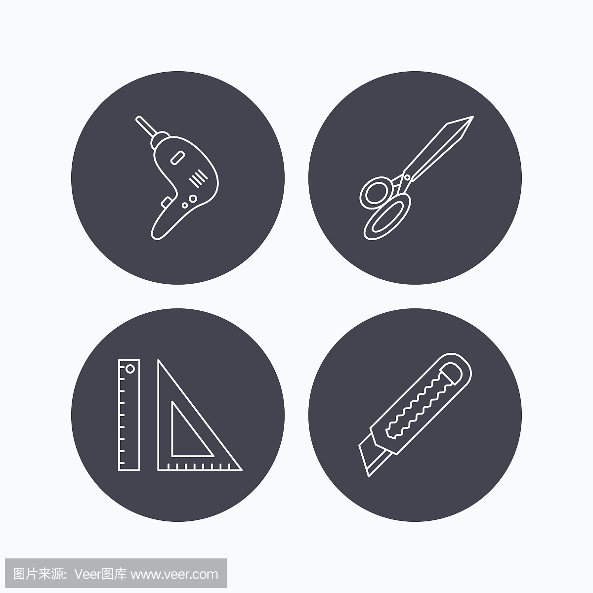 圆形,螺丝刀,绘画插图,修理