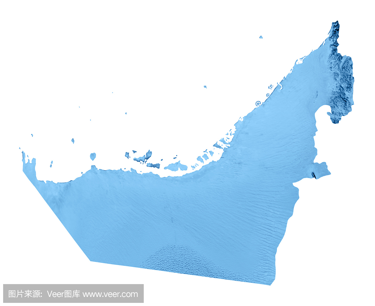 阿拉伯联合酋长国地形图孤立