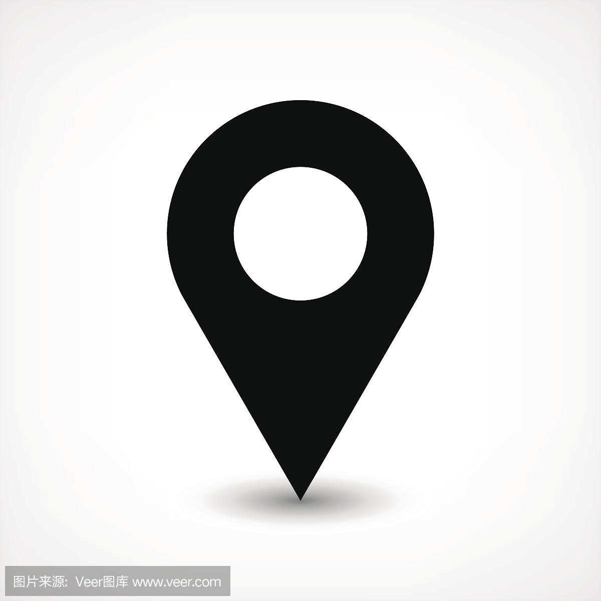 Blabk地图pin平面位置标志空白圆图标
