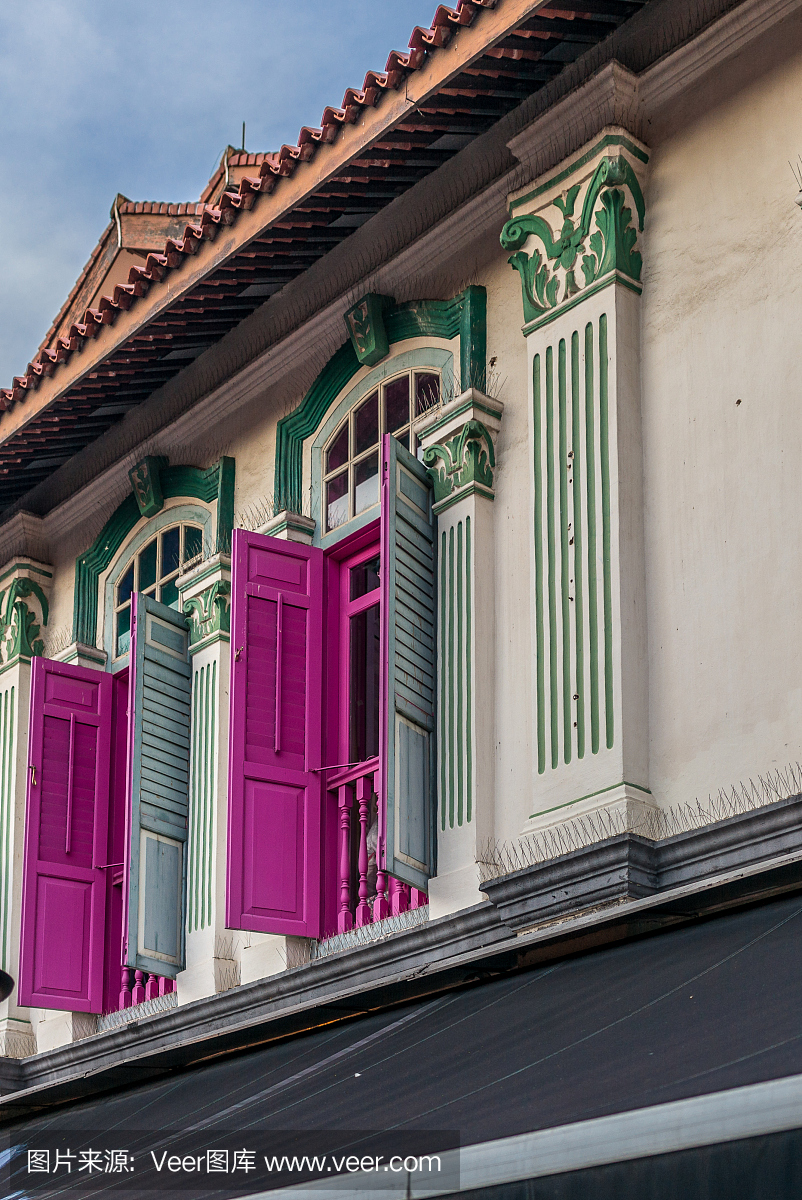 新加坡殖民地建筑的窗户和阳台 - 12