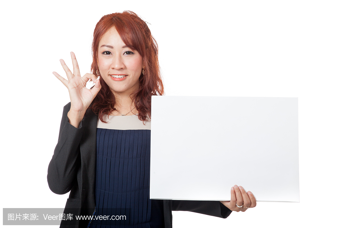亚洲办公室空白显示动物女生和OK符号女孩与标志头像唯美图片