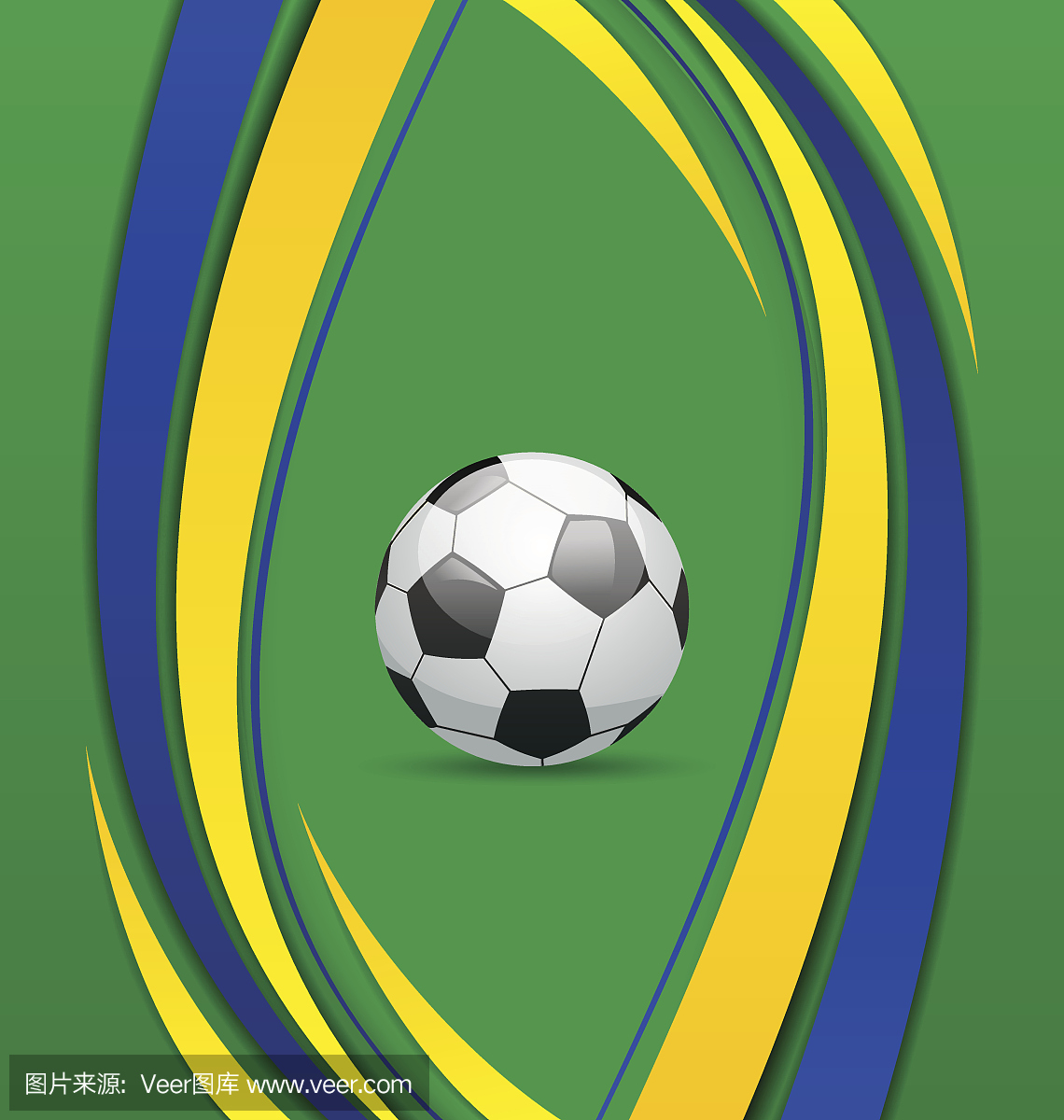 巴西国旗概念的足球背景