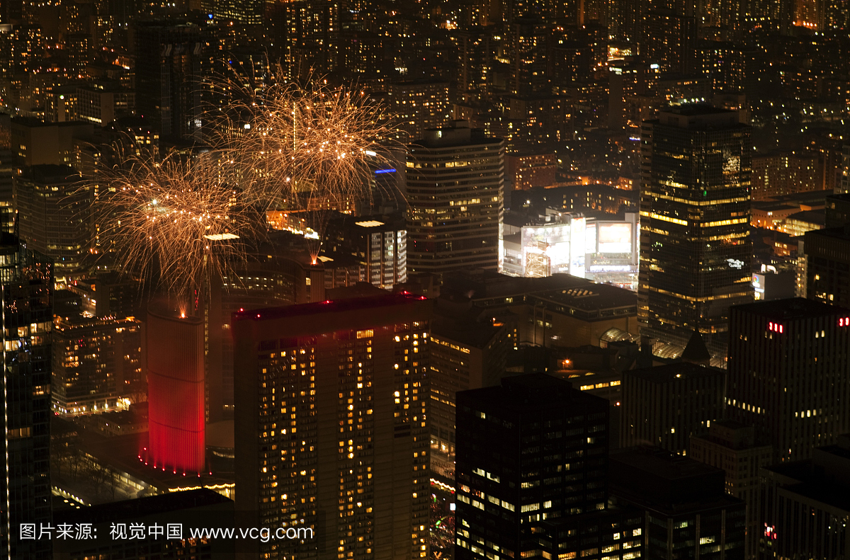 放焰火,多伦多,庆祝,户外
