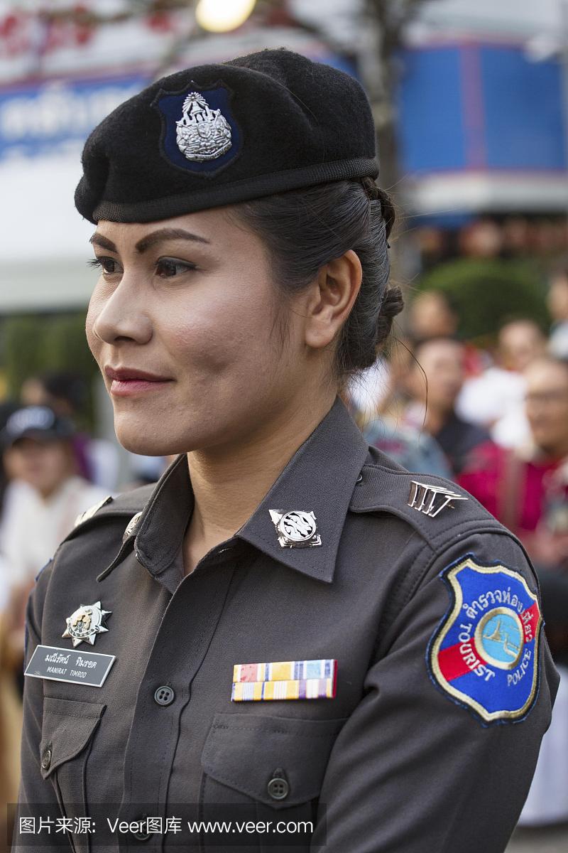 旅游警察,游客警察,女警察,安全,泰国曼谷