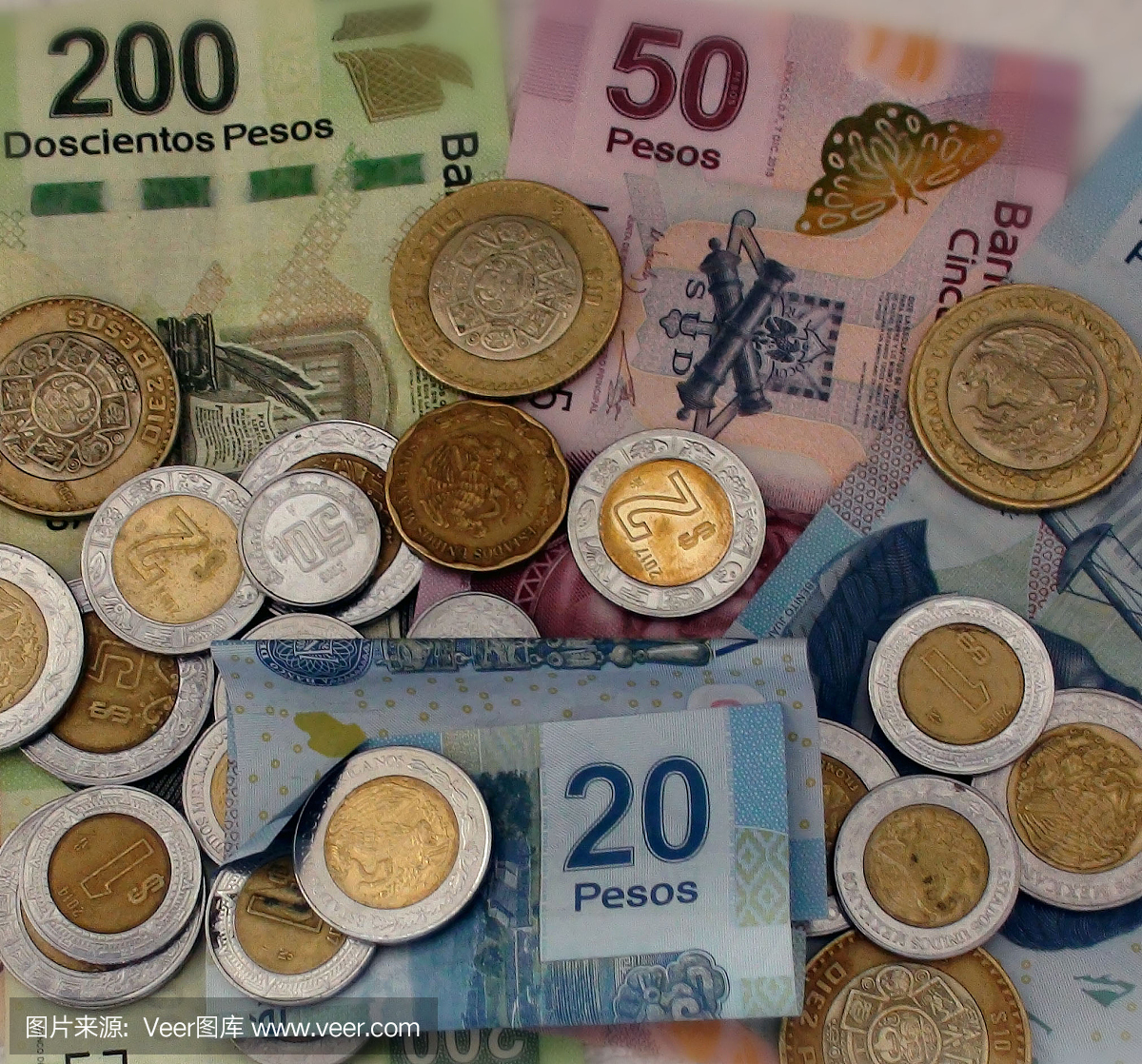 墨西哥硬币,墨西哥钞票,墨西哥比索,比索钢崩