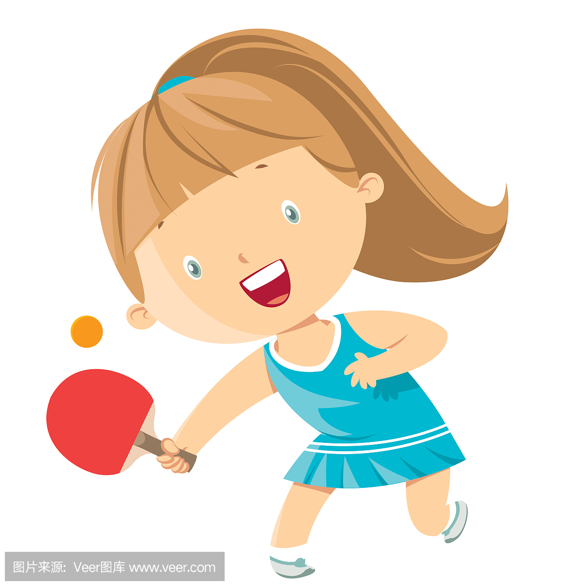 一个拿着球拍的年轻乒乓球运动员站在城市公园里。运动和健身。卡通矢量平面插图。插画图片素材_ID:361658751-Veer图库