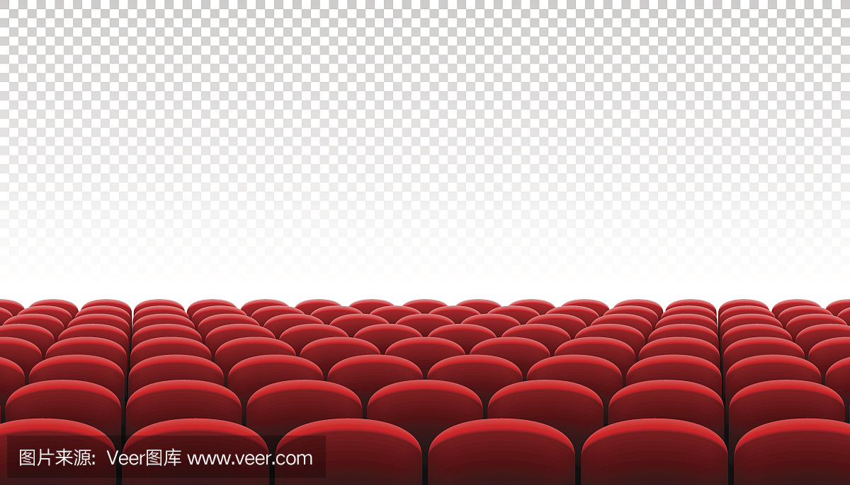 红色影院电影院剧院座位在透明的背景