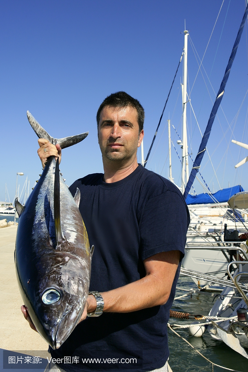 钓鱼钓鱼大型游戏长鳍金枪鱼地中海
