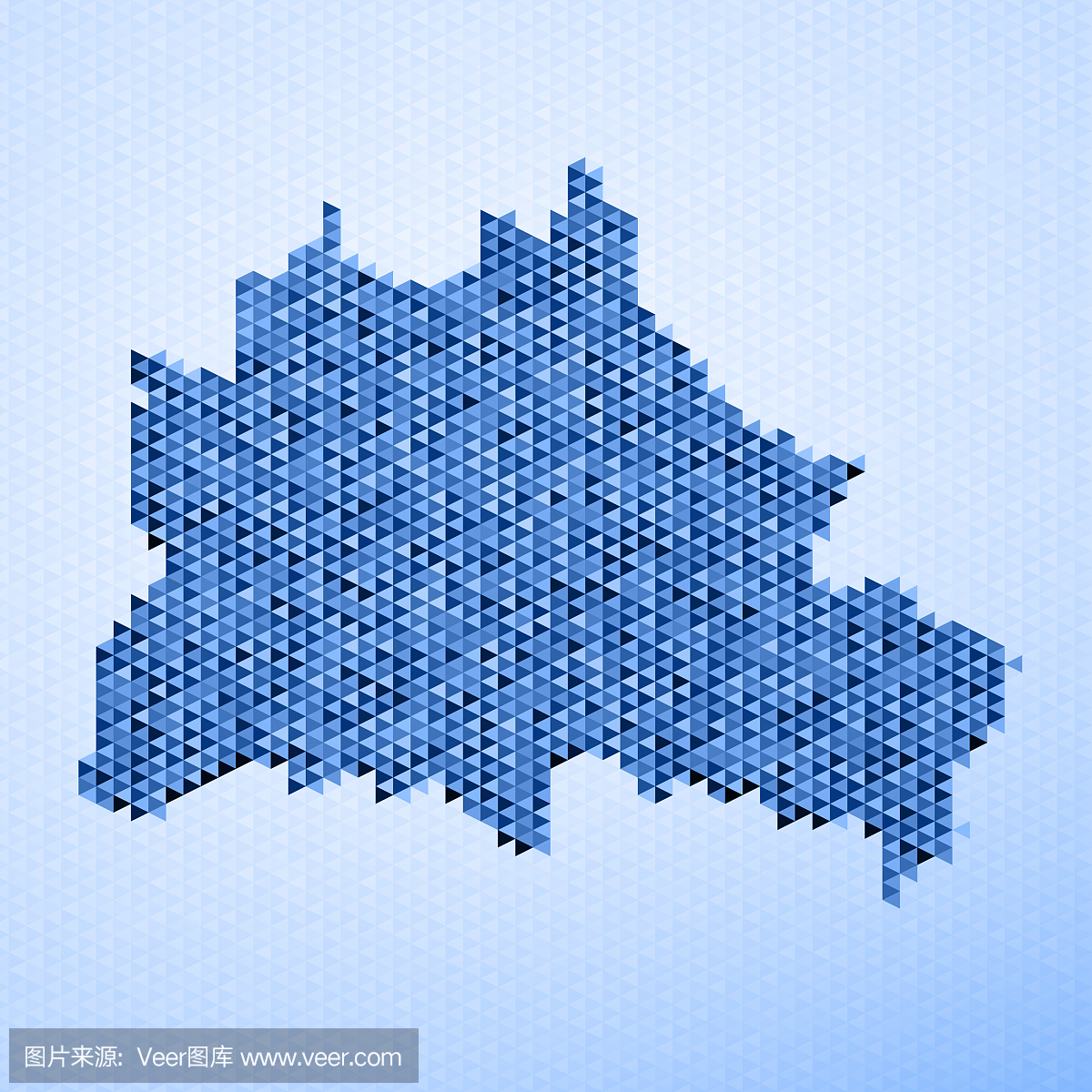 柏林地图三角形图案蓝色
