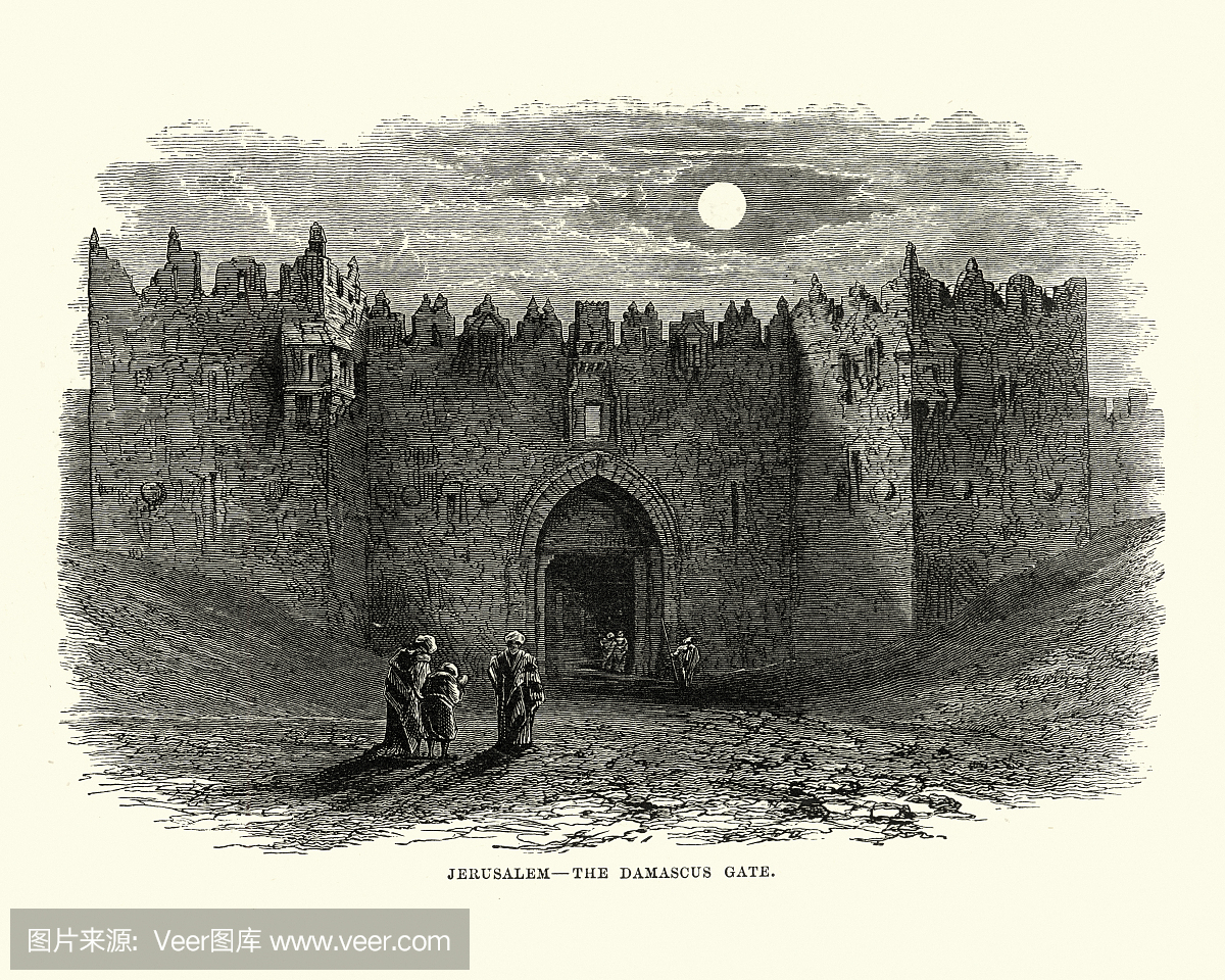 大马士革门,耶路撒冷,19世纪