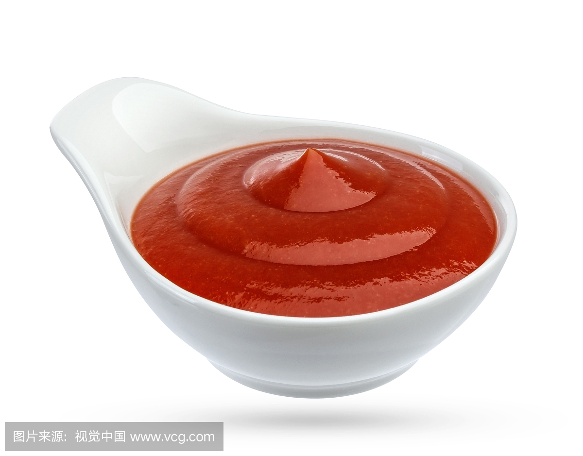 Ketchup isolated on white background. Portion
