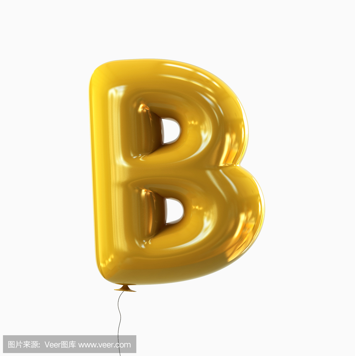 字母B.孤立在白色背景上的气球字体