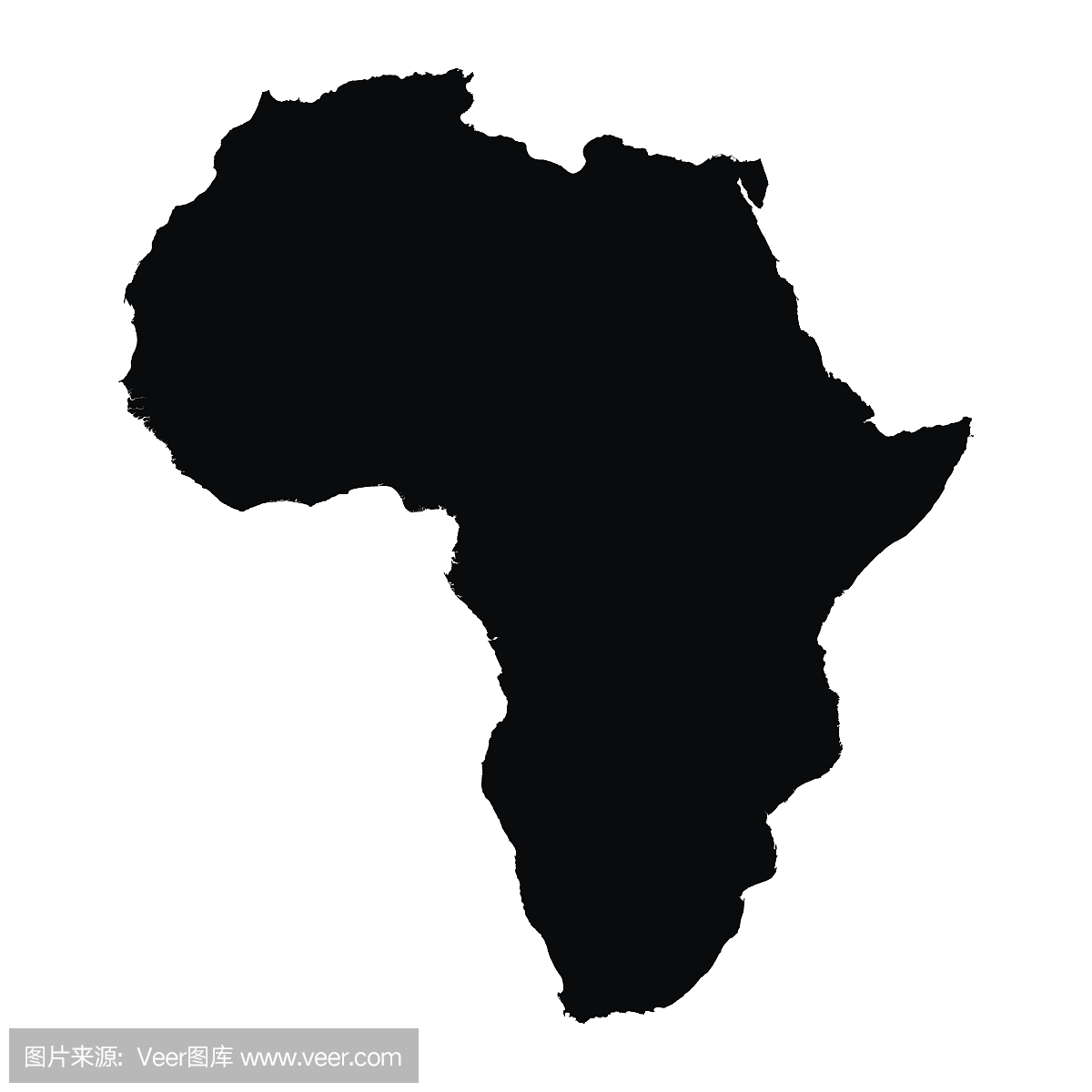 黑非洲剪影地图