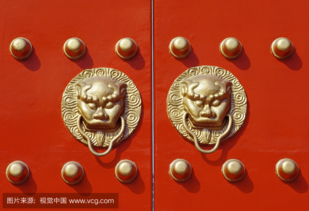 中国,北京,紫禁城,狮子头数字入口