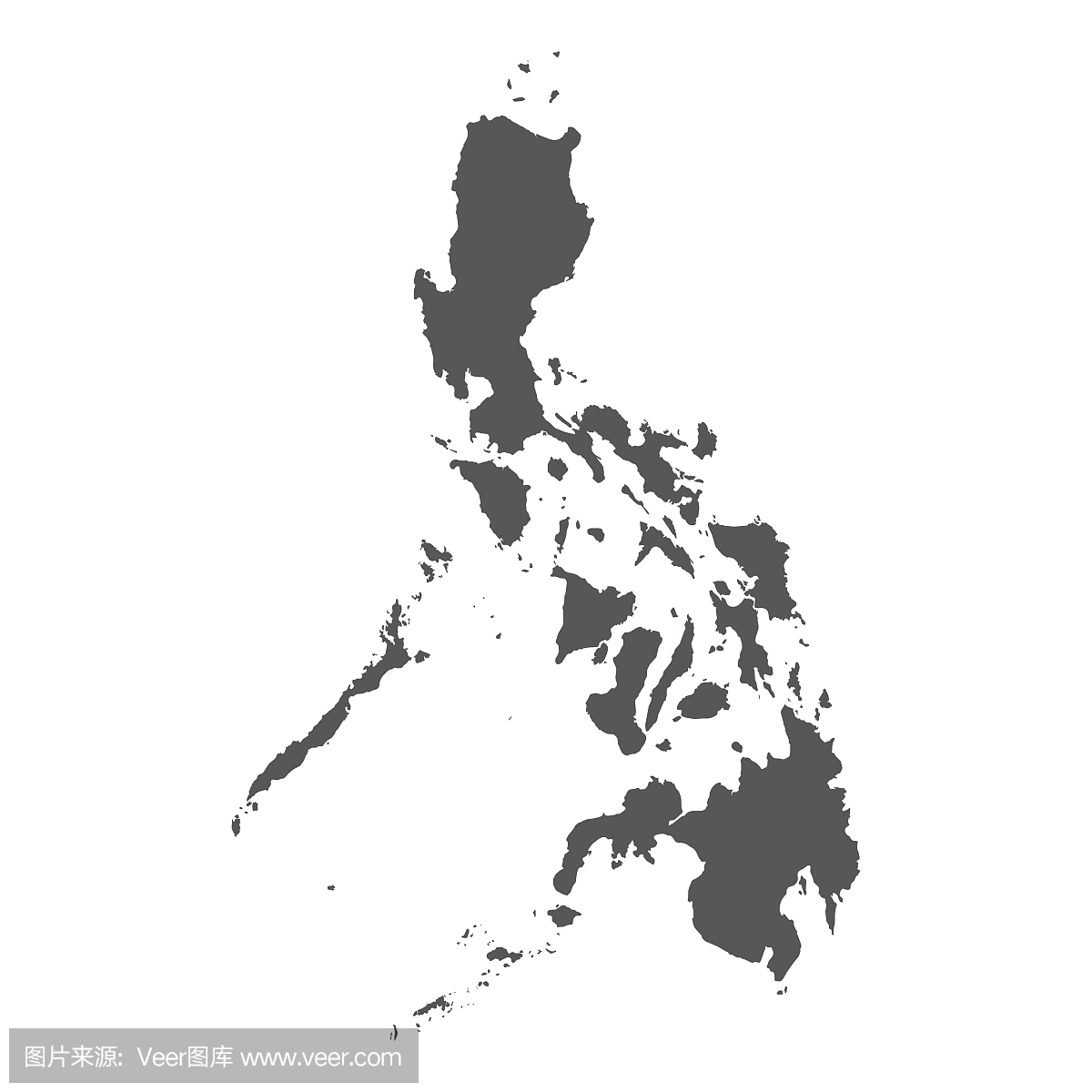 菲律宾矢量地图。