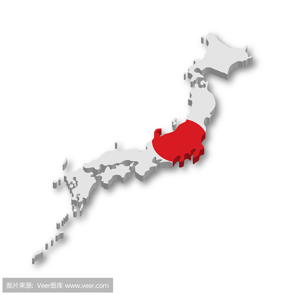 3D日本国旗地图