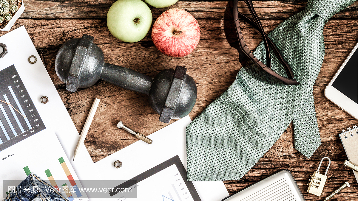 健康商业积极的生活方式概念。健康水果和积极