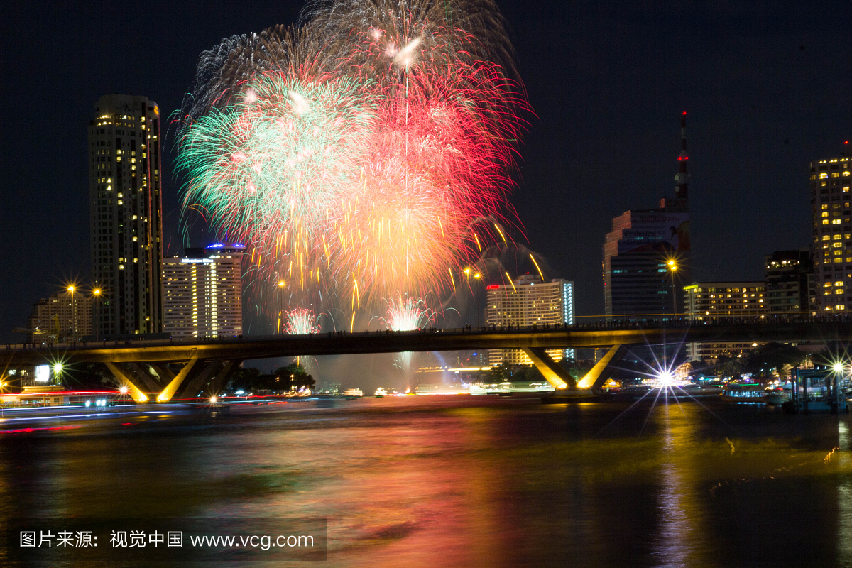 电影节,放焰火,泰国,曼谷