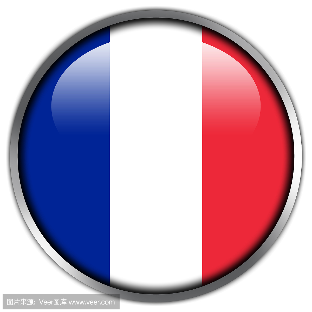 法国国旗光泽按钮