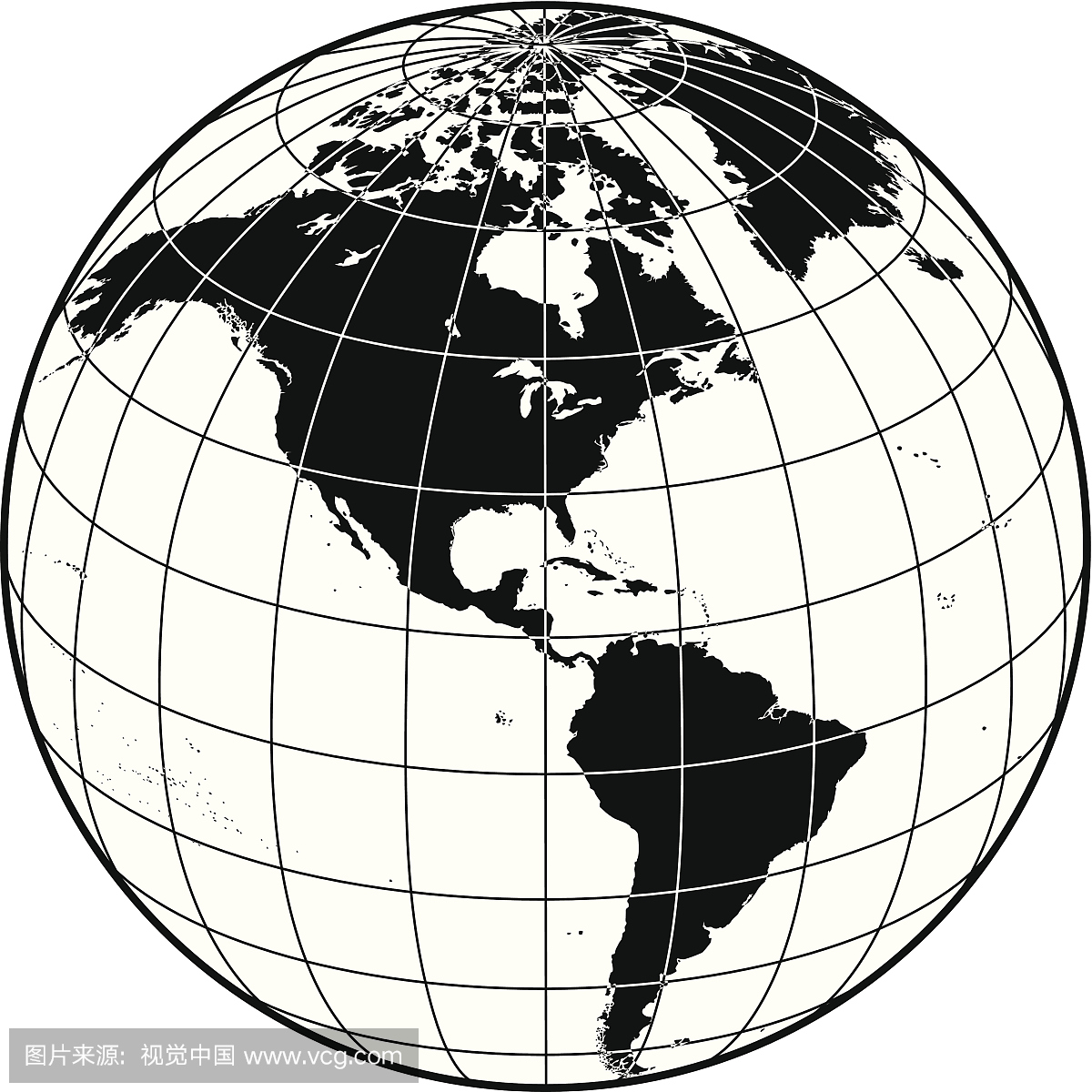 地球与网格线美洲