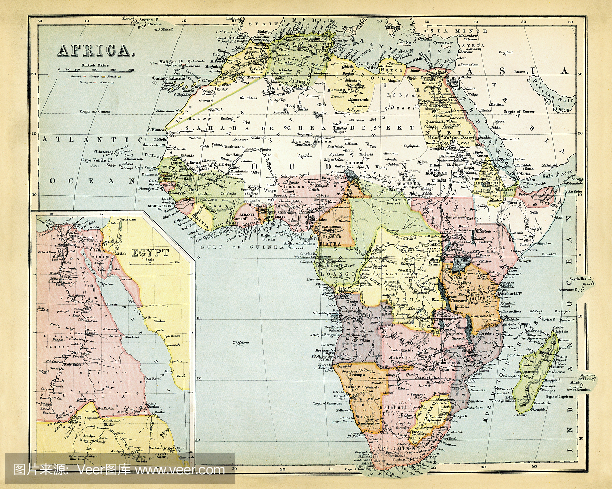 非洲古地图1897年