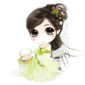 q版 适合做头像 手绘古装美女插画作 古装摄影-60kb