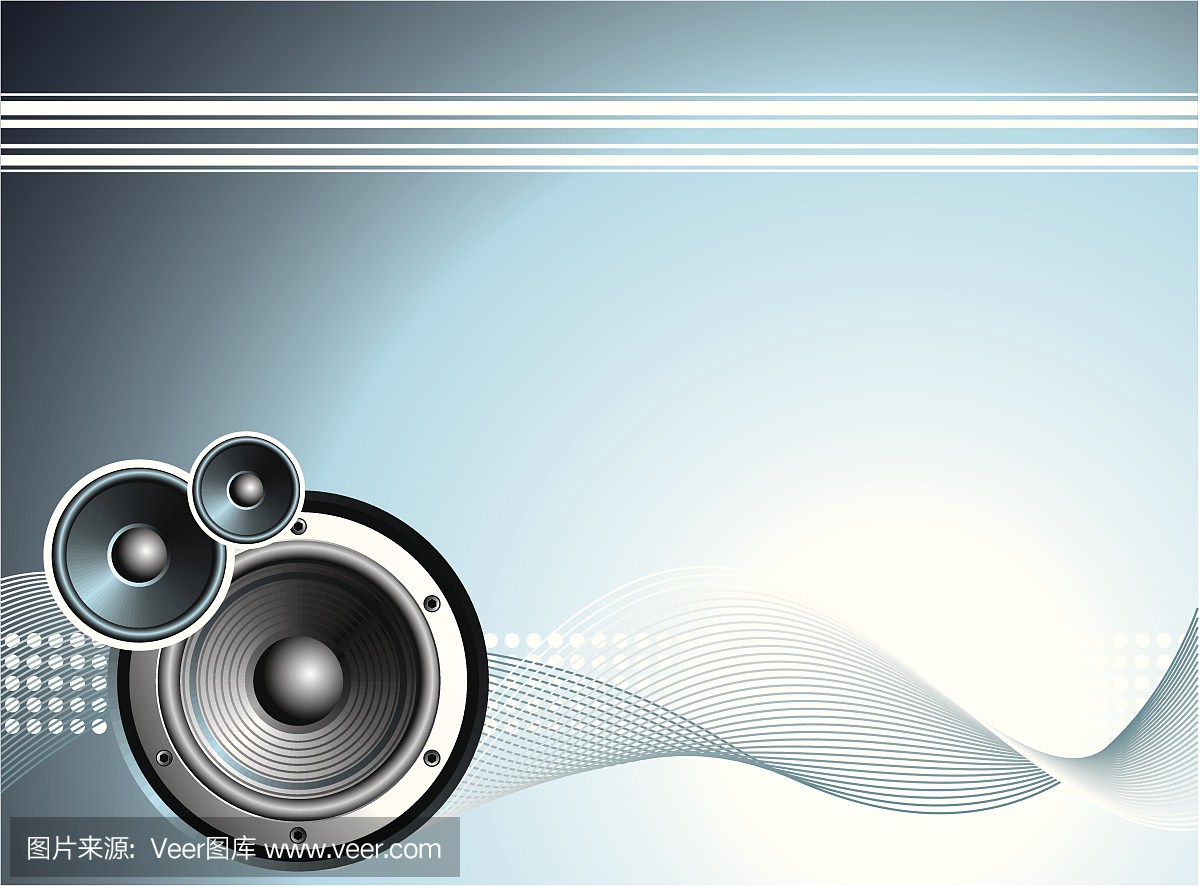 矢量插图音乐主题与扬声器