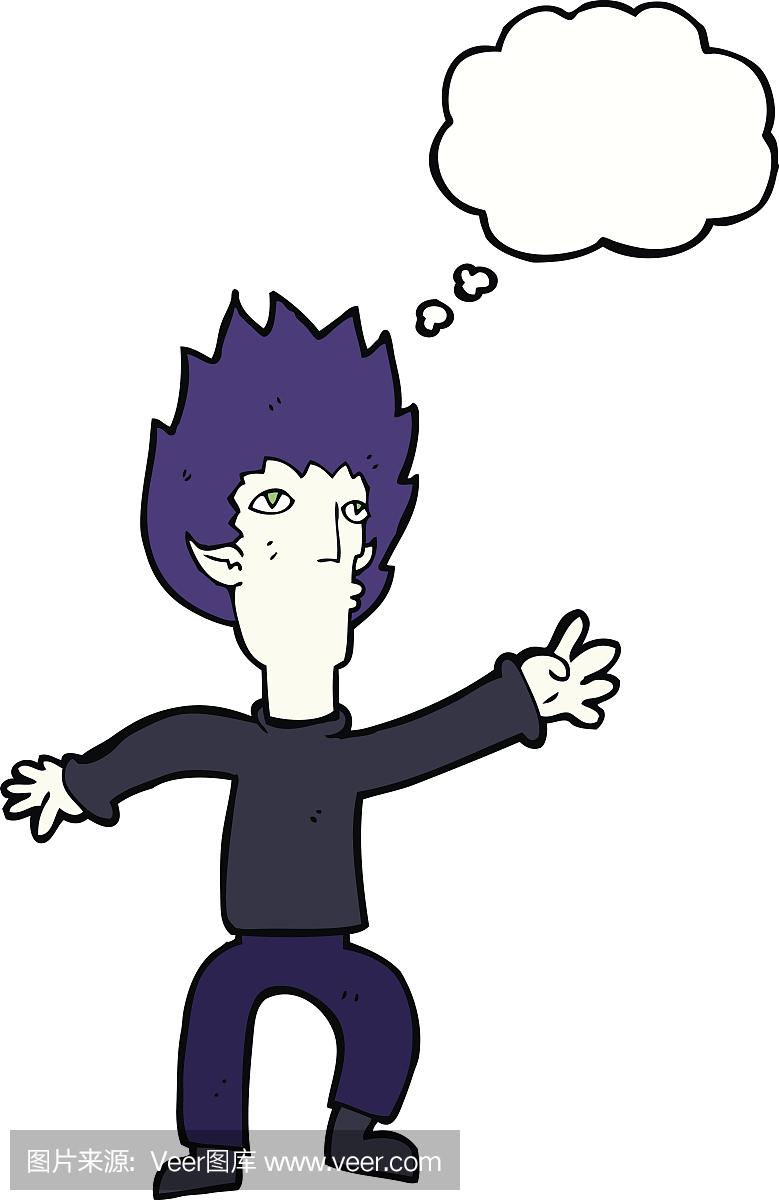 可爱的,男人,思想气泡框,万圣节