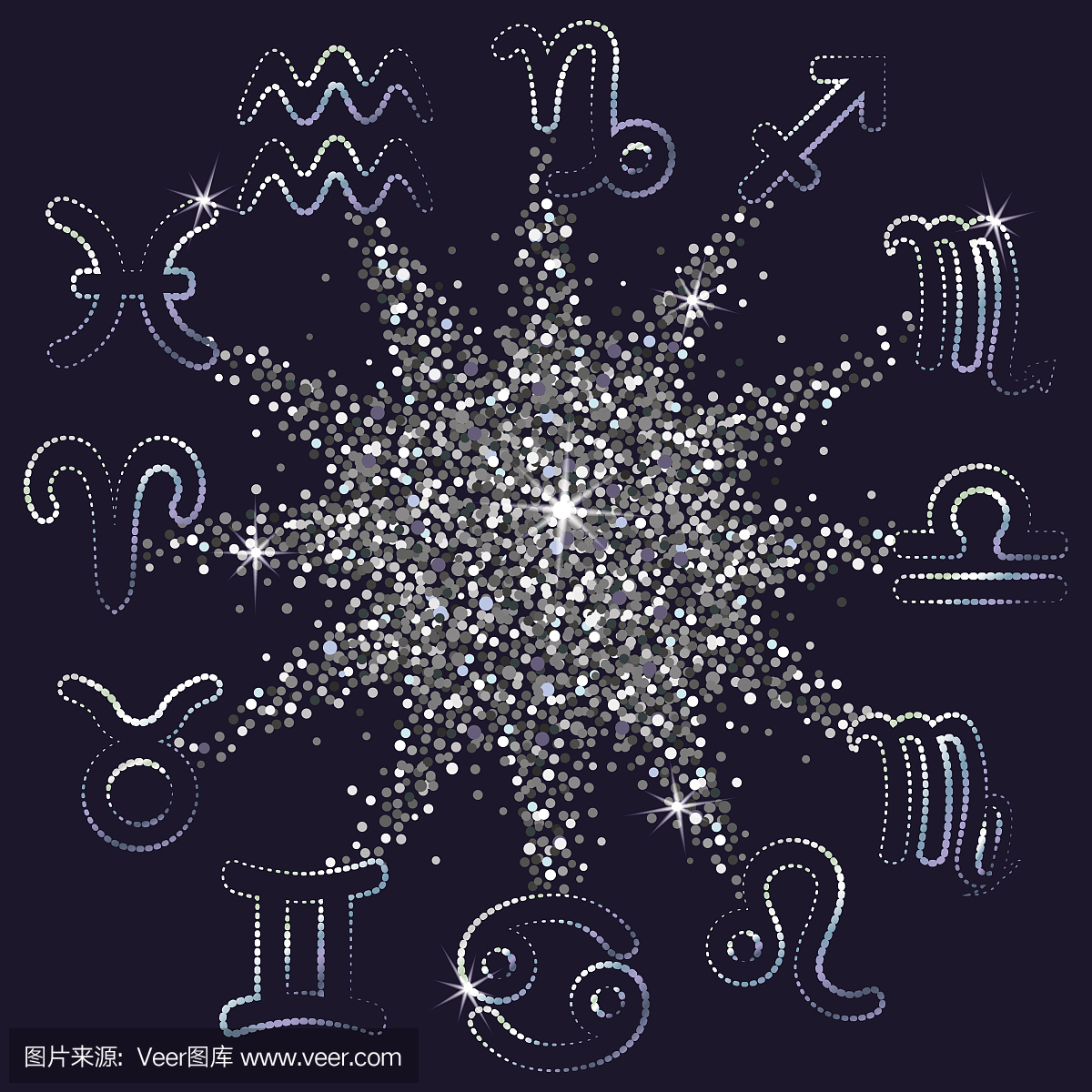 黑星星星座周围的星座星座。